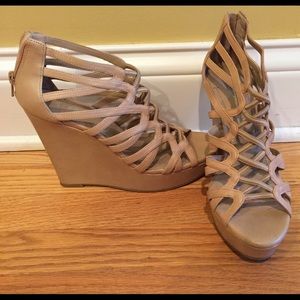 Nude BCBG Wedges